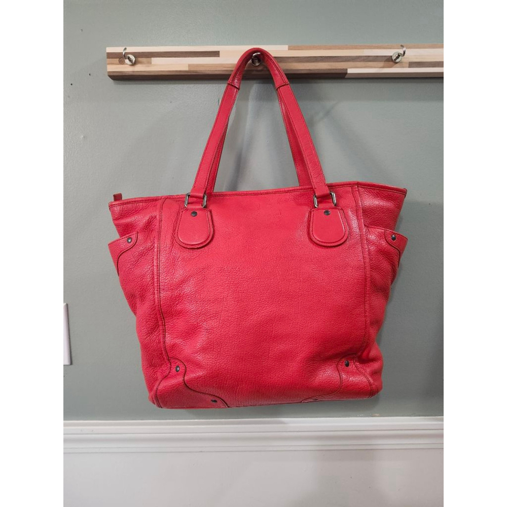 Coach Red Leather Tote Bag - Picture 3 of 12